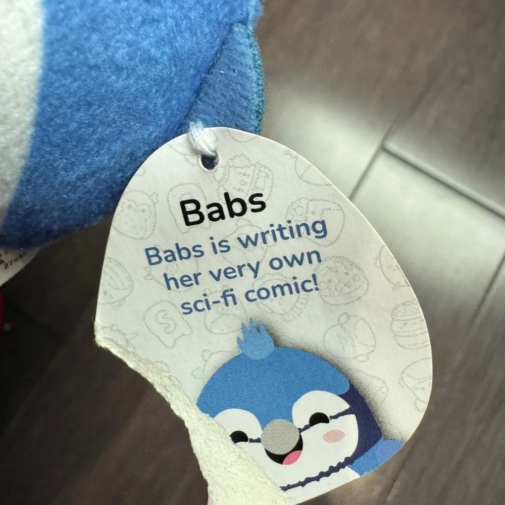 NWT McDonalds Squishmallows 2inch XS Babs Blue and White Bird Plush Toddler Kids
